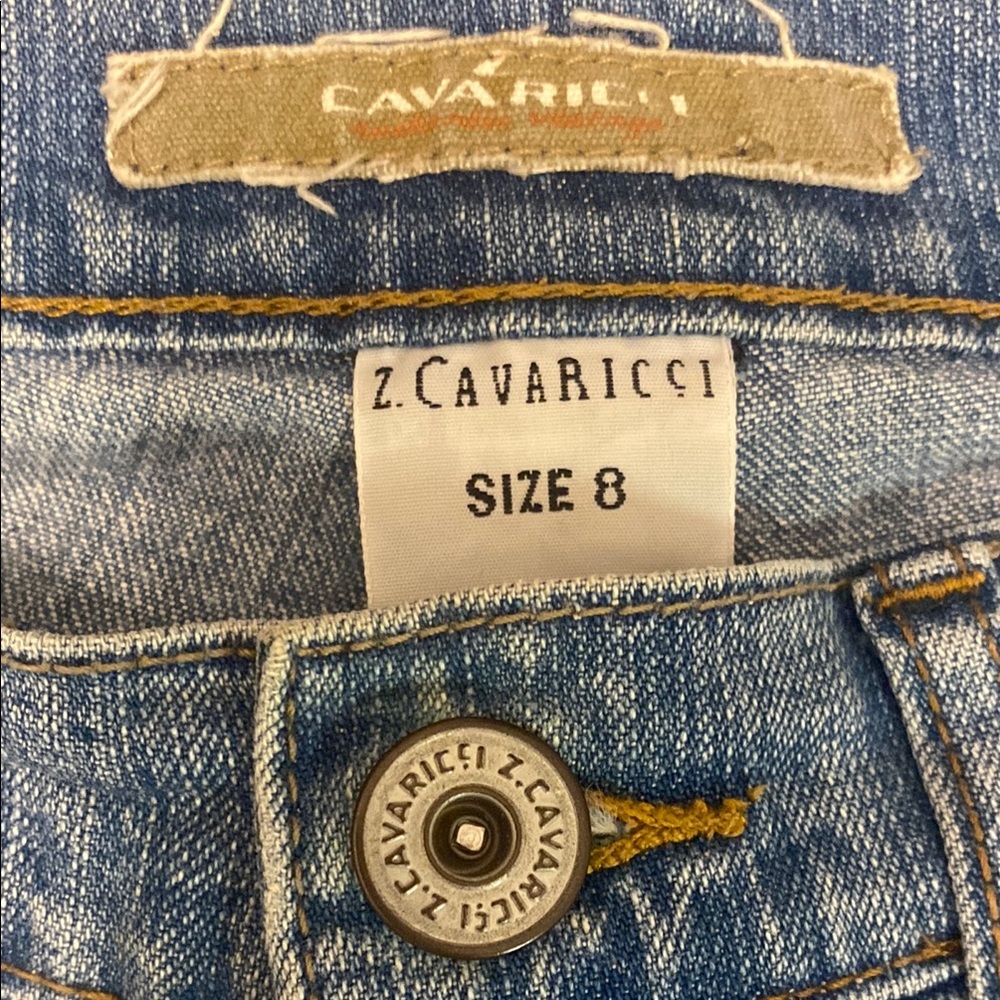 Z. Cavaricci Ladies Blue Straight Jeans w/Beading & Paint#M300-5664 Cut#CZ 0972 - Picture 2 of 16